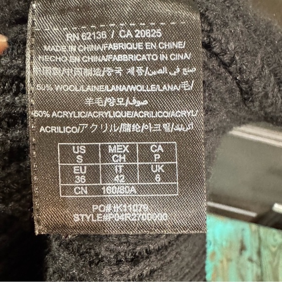 Guess by Marciano Black Wool Cable Knit Turtleneck Knit Dress Bobble Sleeve - Picture 14 of 15